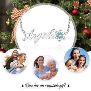 Personalized Name Necklace White Gold Plated Christmas gift