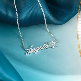 Personalized Name Necklace White Gold Plated Christmas gift