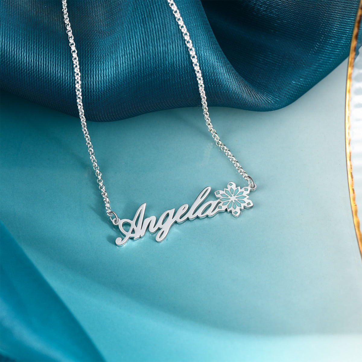 Personalized Name Necklace White Gold Plated Christmas gift