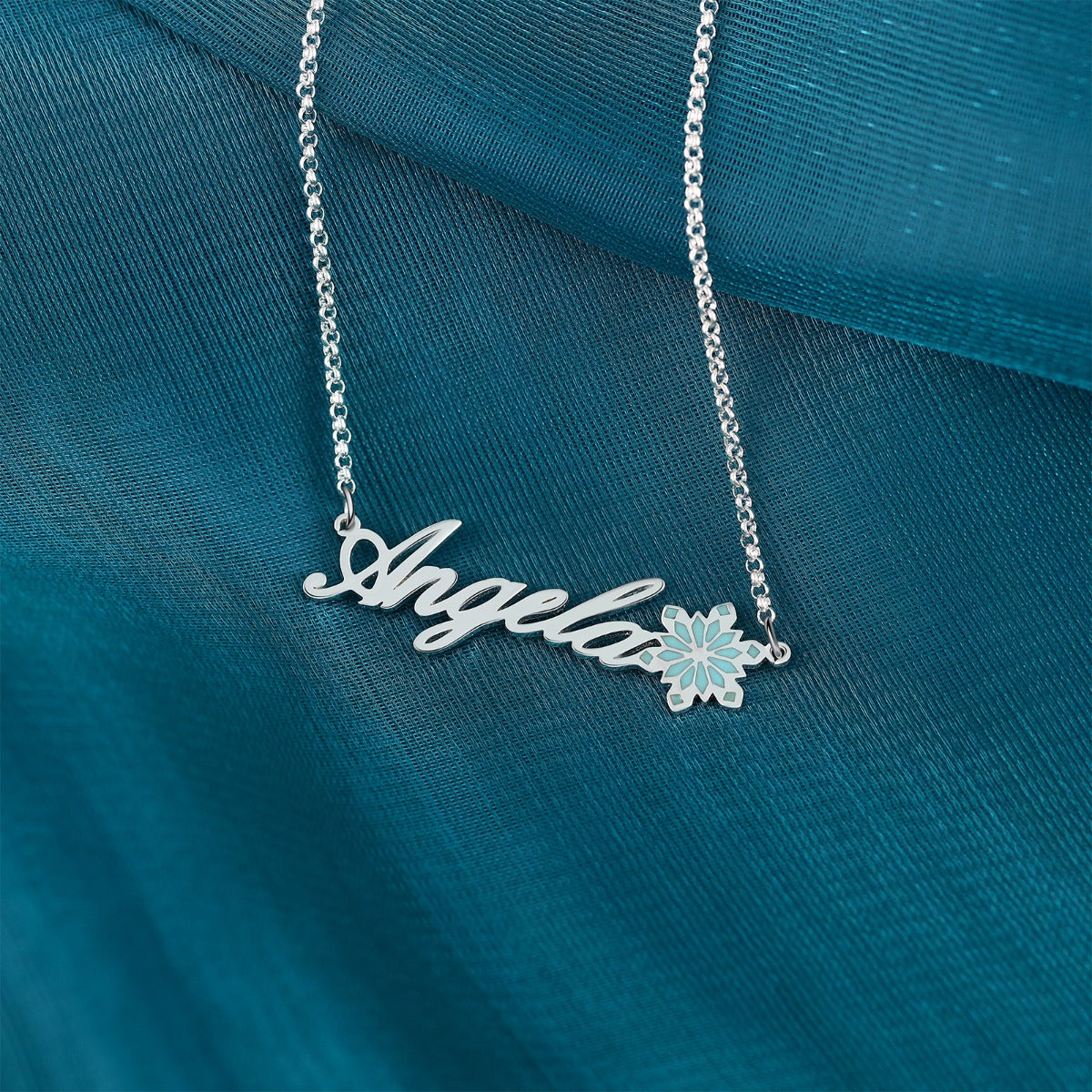 Personalized Name Necklace White Gold Plated Christmas gift