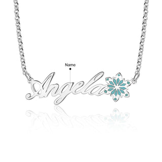 Personalized Name Necklace White Gold Plated Christmas gift