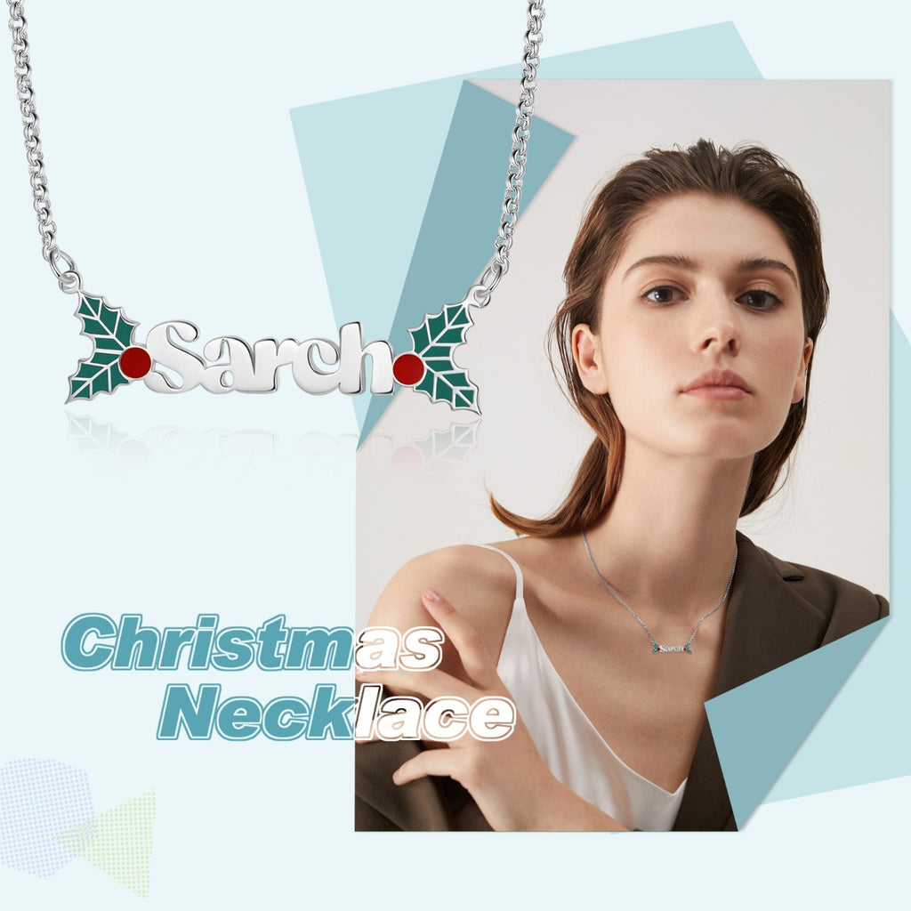 Personalized Name Necklace White Gold Plated Christmas Gift