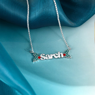 Personalized Name Necklace White Gold Plated Christmas Gift