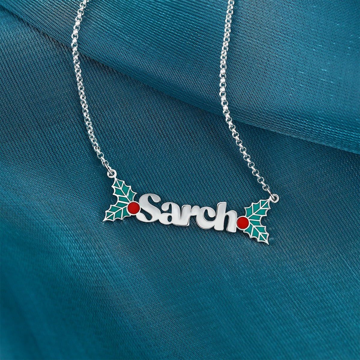 Personalized Name Necklace White Gold Plated Christmas Gift