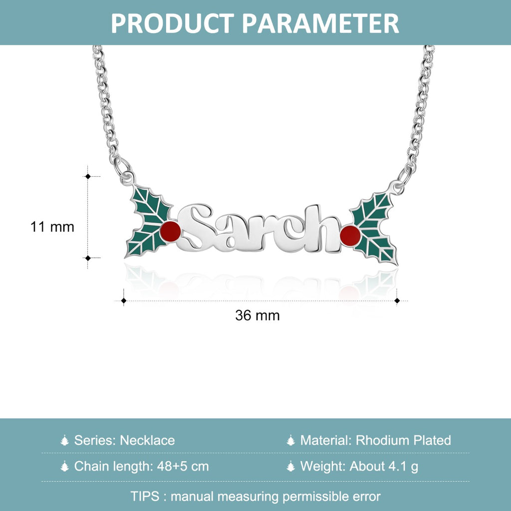 Personalized Name Necklace White Gold Plated Christmas Gift