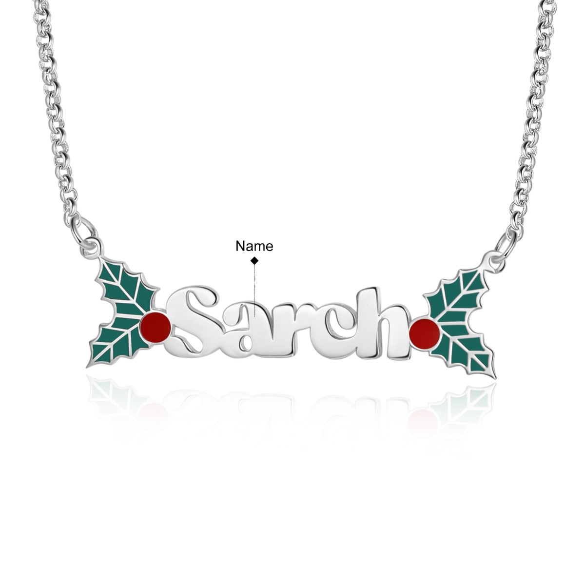 Personalized Name Necklace White Gold Plated Christmas Gift