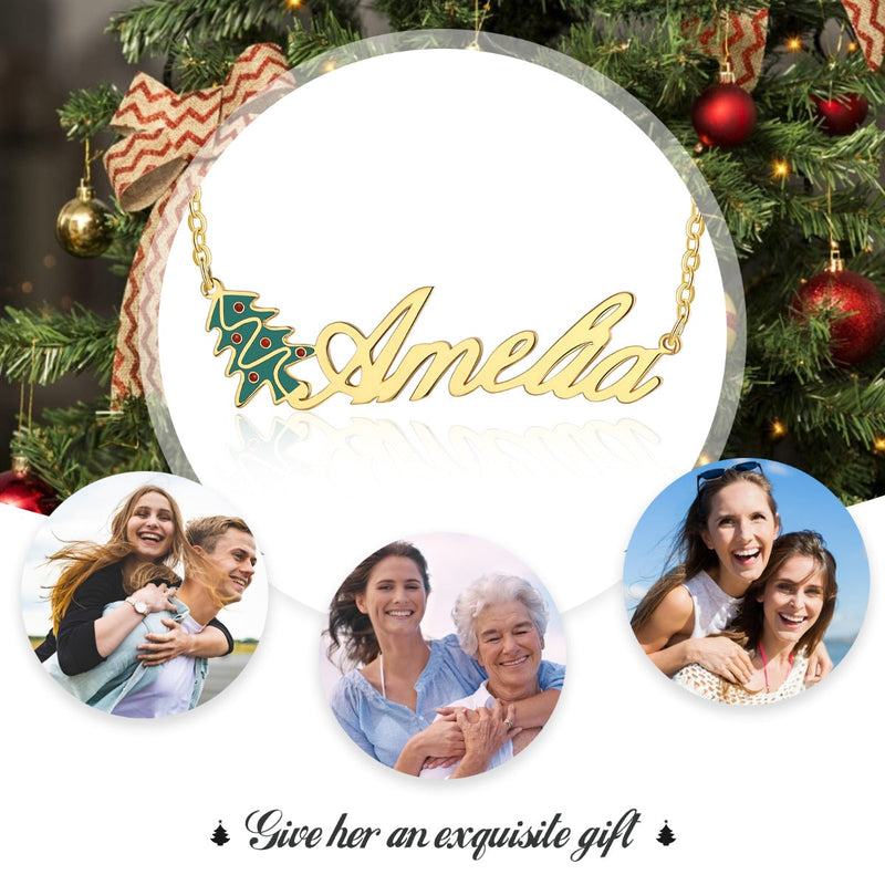 Personalized Name necklace 18K Gold Plated Christmas gift