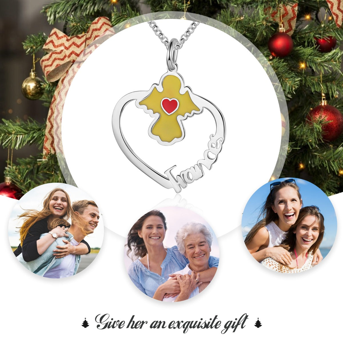 Personalized Name Necklace White Gold Plated Christmas Gift
