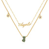 Rhodium Plated Cat Name Necklace