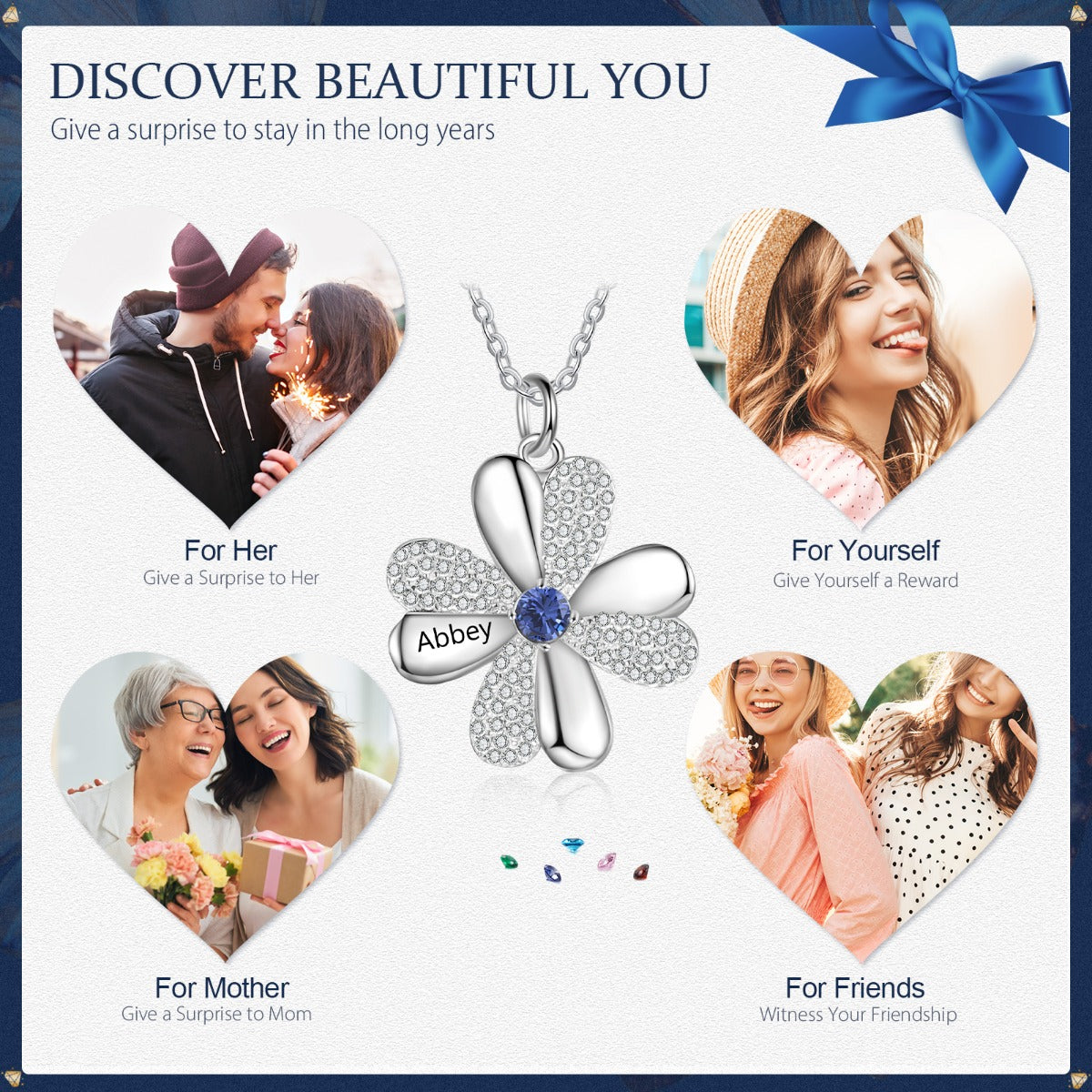 Price Personalized 925 Sterling Silver Clover Necklace