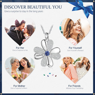 Price Personalized 925 Sterling Silver Clover Necklace