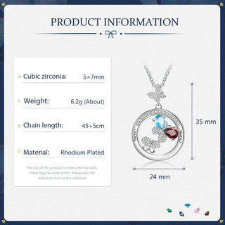 Personalized Rhodium plated Necklace