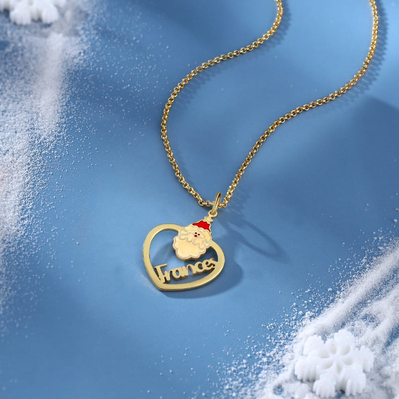Personalized Christmas Santa Claus Name Necklace