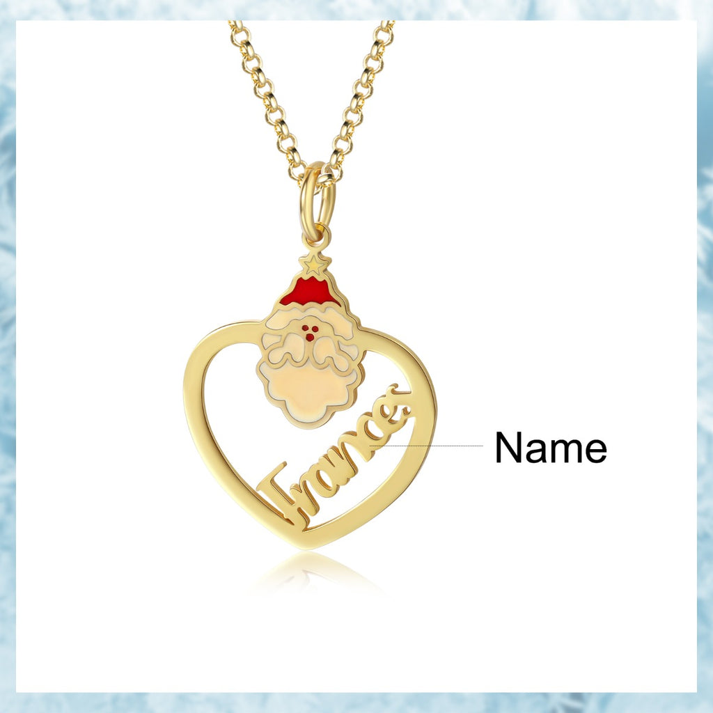 Personalized Christmas Santa Claus Name Necklace