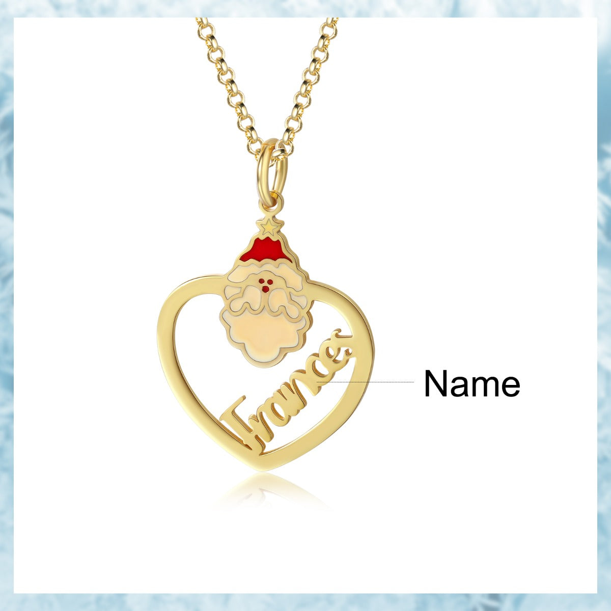 Personalized Christmas Santa Claus Name Necklace