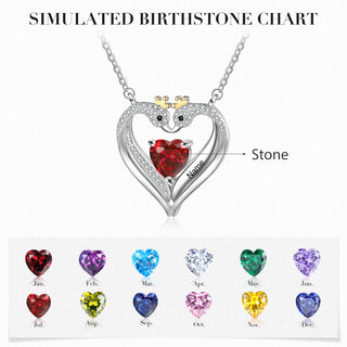 Personalized Birthstone Animal Swan Heart Shape Pendant Necklace