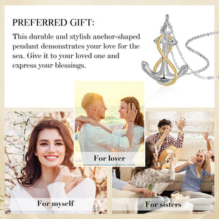 Rhodium Plated Personalized Anchor Necklace