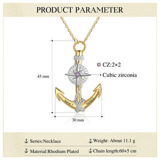 Jewelry Personalized Demon Eye Eight-pointed Star Anchor Necklace