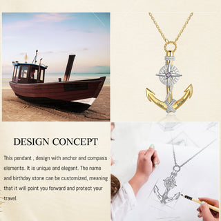 Jewelry Personalized Demon Eye Eight-pointed Star Anchor Necklace