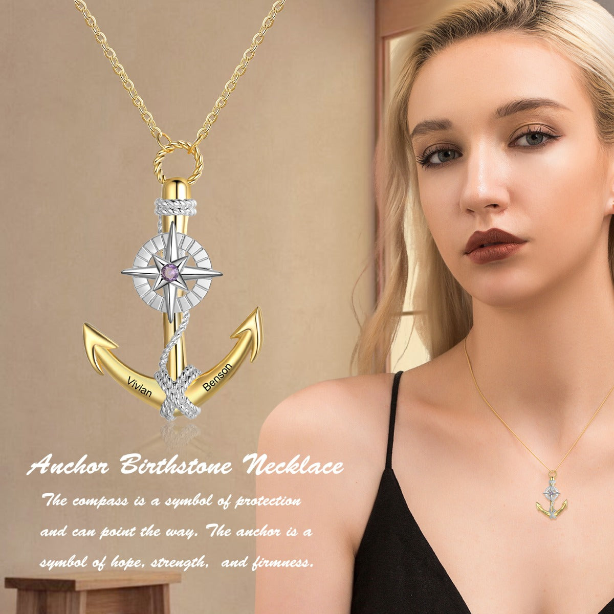 Jewelry Personalized Demon Eye Eight-pointed Star Anchor Necklace