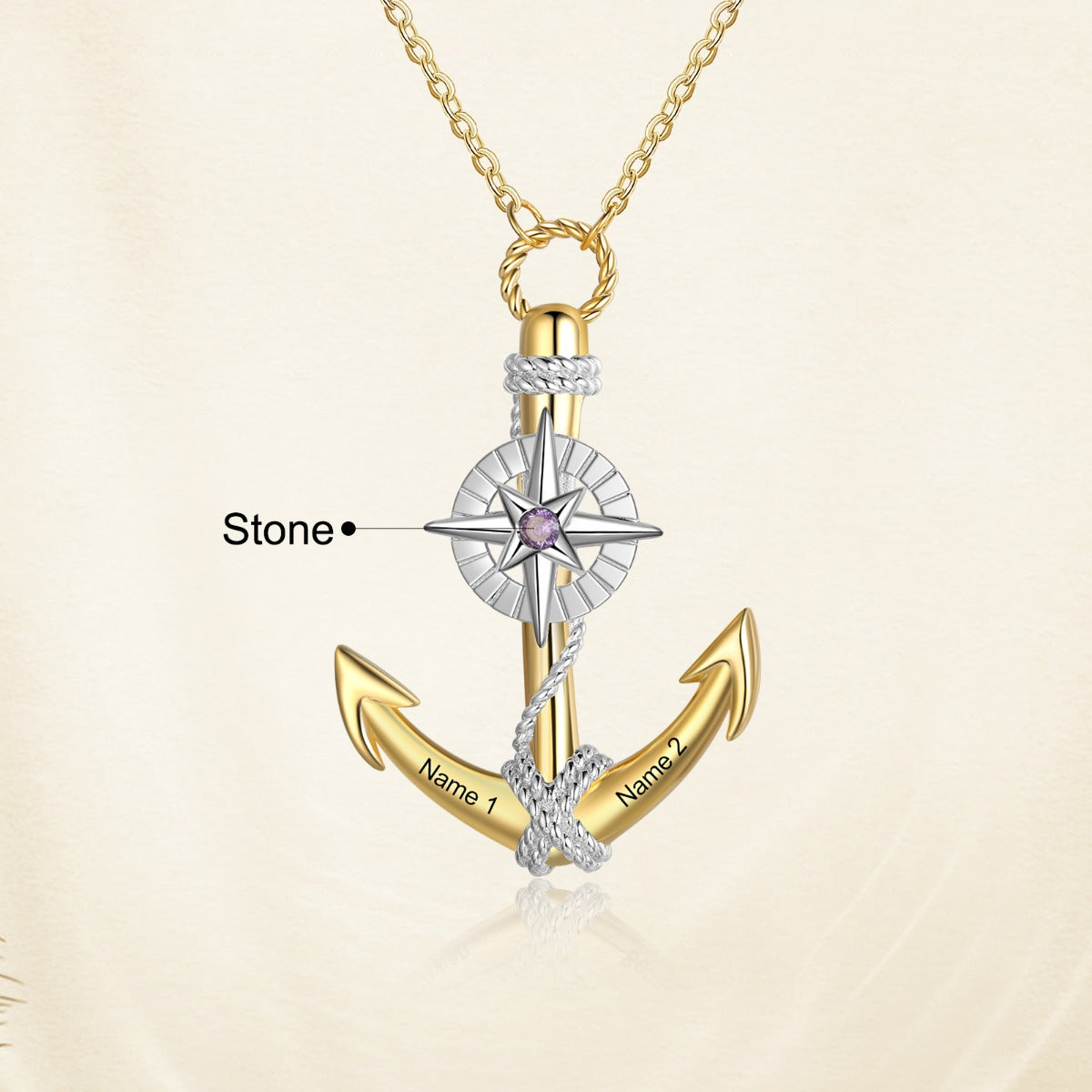 Jewelry Personalized Demon Eye Eight-pointed Star Anchor Necklace