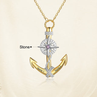 Jewelry Personalized Demon Eye Eight-pointed Star Anchor Necklace