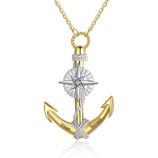Jewelry Personalized Demon Eye Eight-pointed Star Anchor Necklace