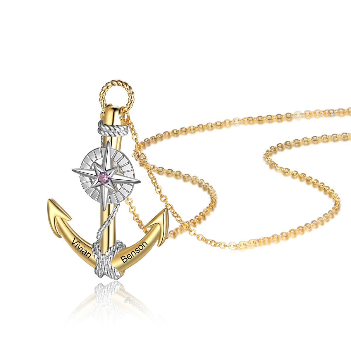 Jewelry Personalized Demon Eye Eight-pointed Star Anchor Necklace