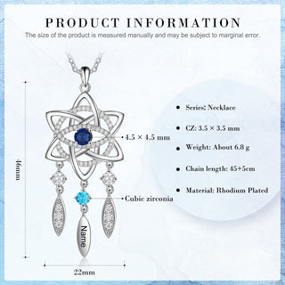 Rhodium Plated Dreamcatcher Evil Eye Necklace