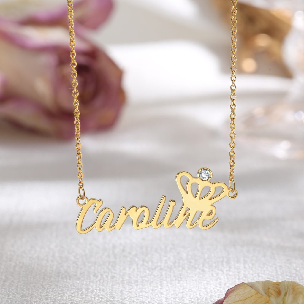 Rhodium Plated Personalized Name Necklace