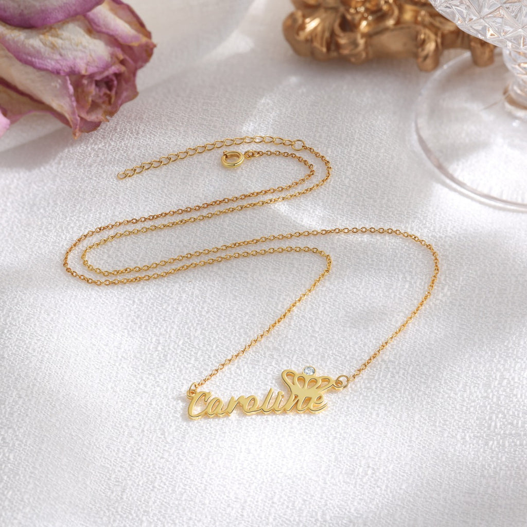Rhodium Plated Personalized Name Necklace