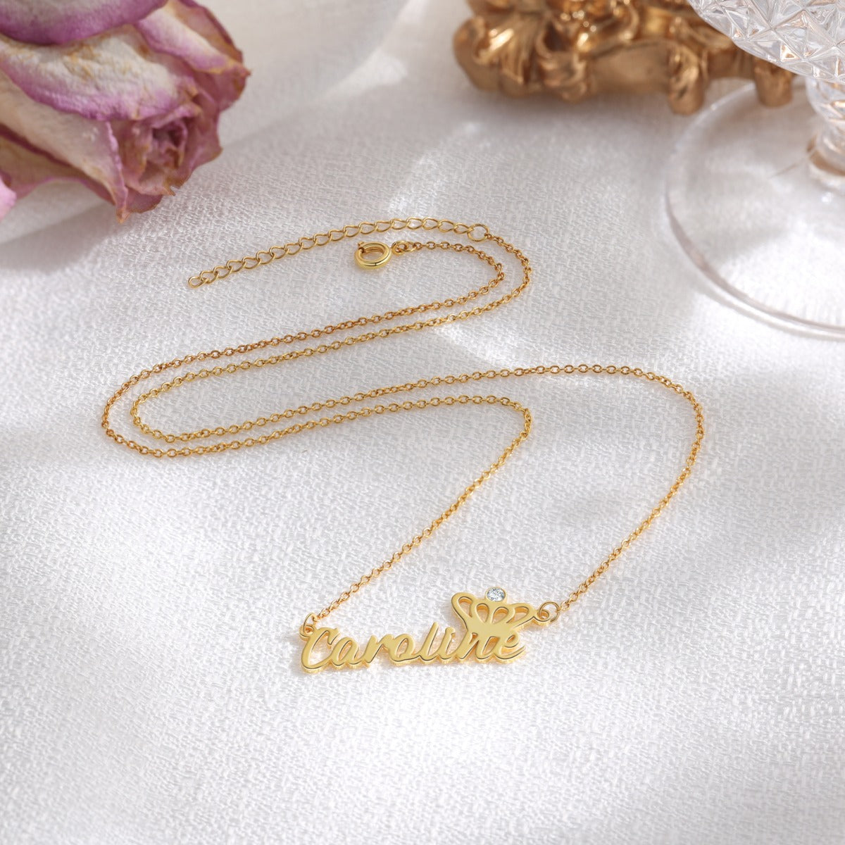 Rhodium Plated Personalized Name Necklace