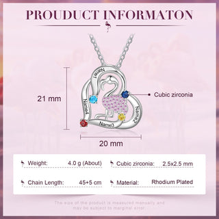 Personalized Animal Swan Pendant Necklace