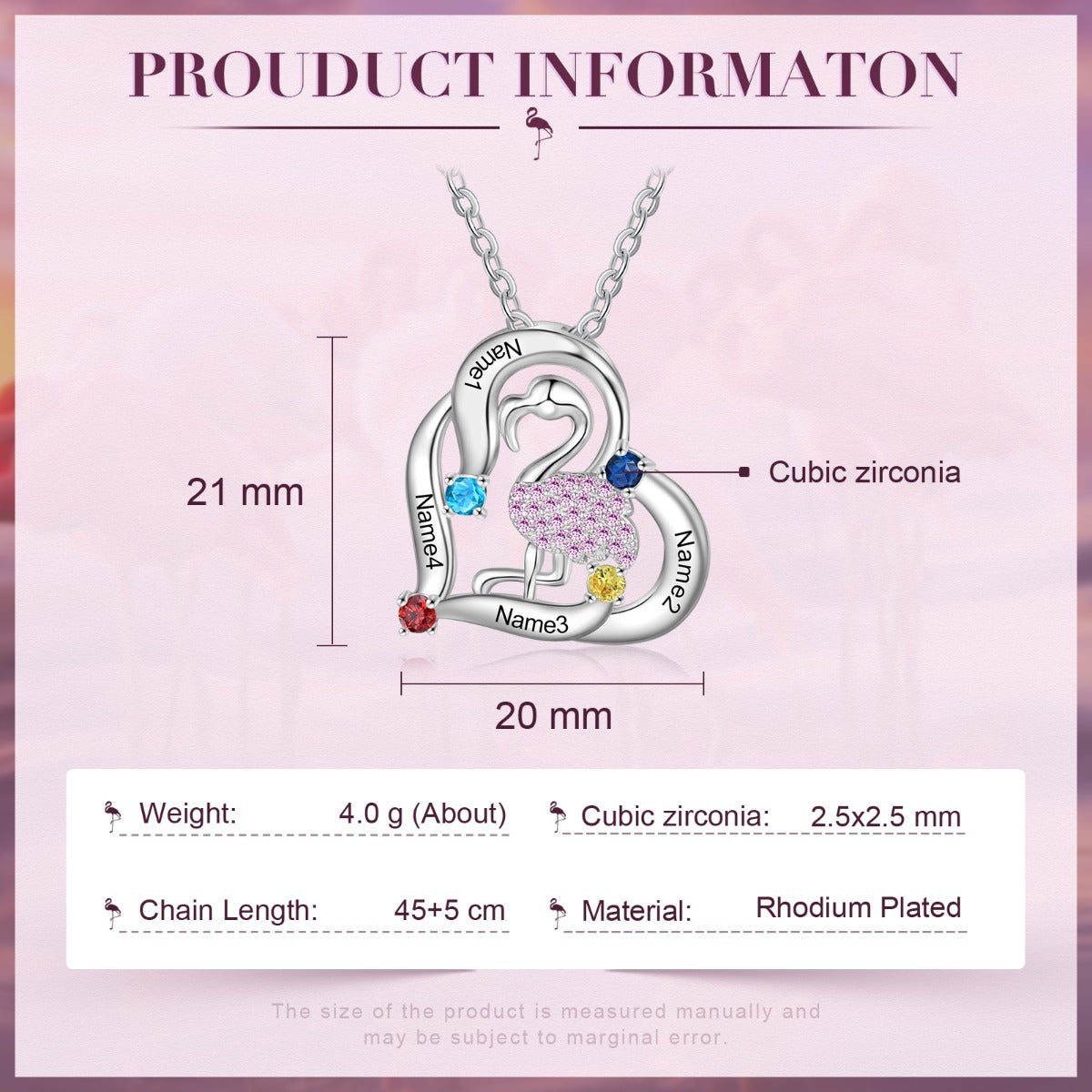 Personalized Animal Swan Pendant Necklace