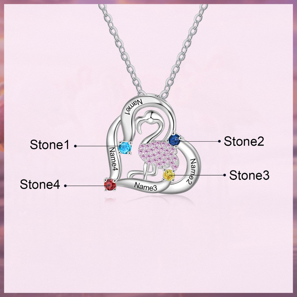Personalized Animal Swan Pendant Necklace