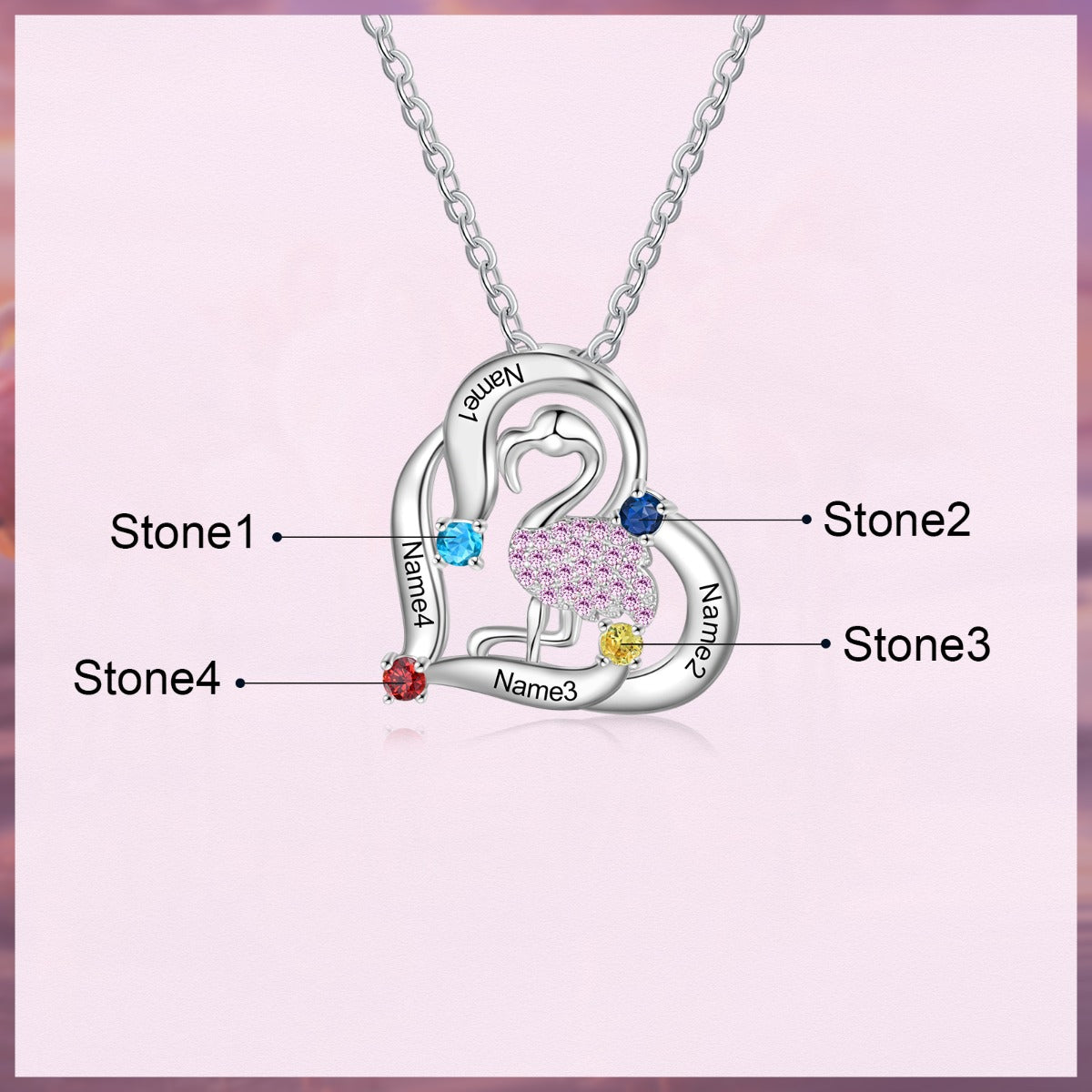 Personalized Animal Swan Pendant Necklace
