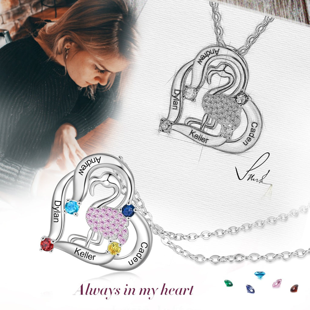 Personalized Animal Swan Pendant Necklace