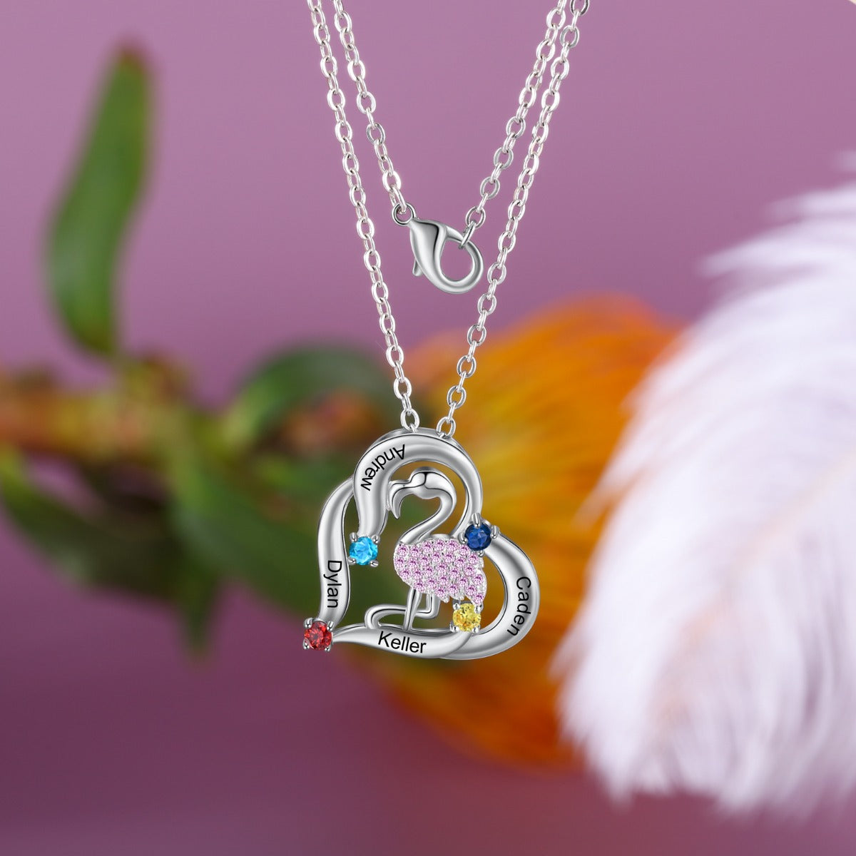 Personalized Animal Swan Pendant Necklace