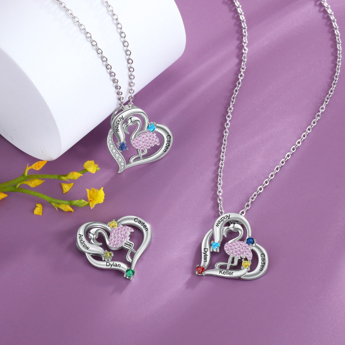 Personalized Animal Swan Pendant Necklace