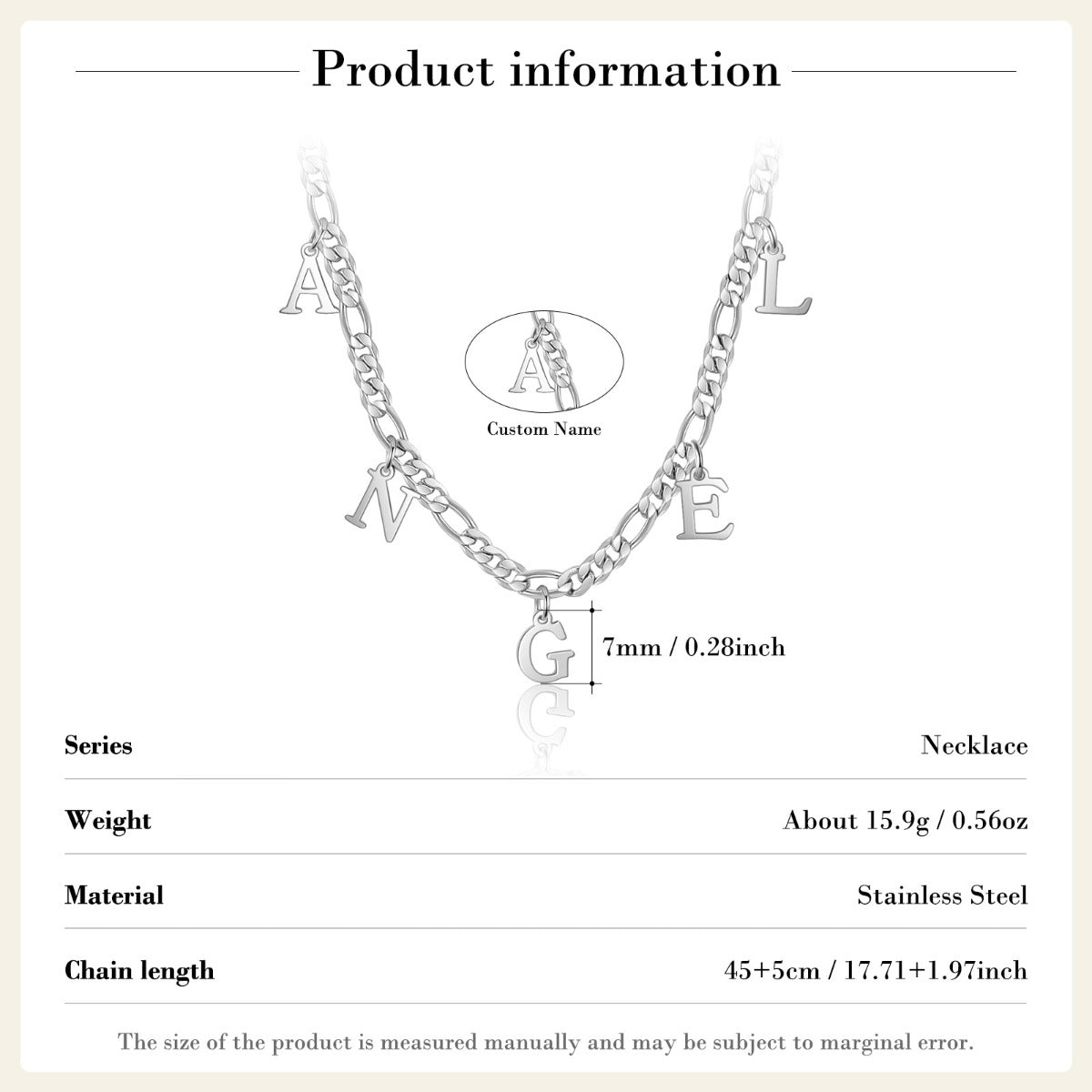 Personalized Stainless Steel Letter Necklace