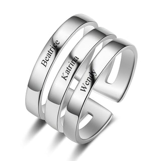 Personalized Three Name Ring