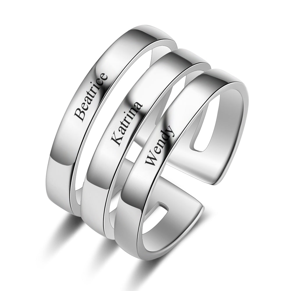 Personalized Three Name Ring