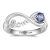 S925 Sterling Silver MOM Rings with Birthstone