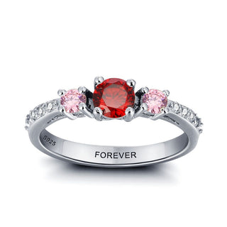 Personalized Birthstone 925 Sterling Silver Ring