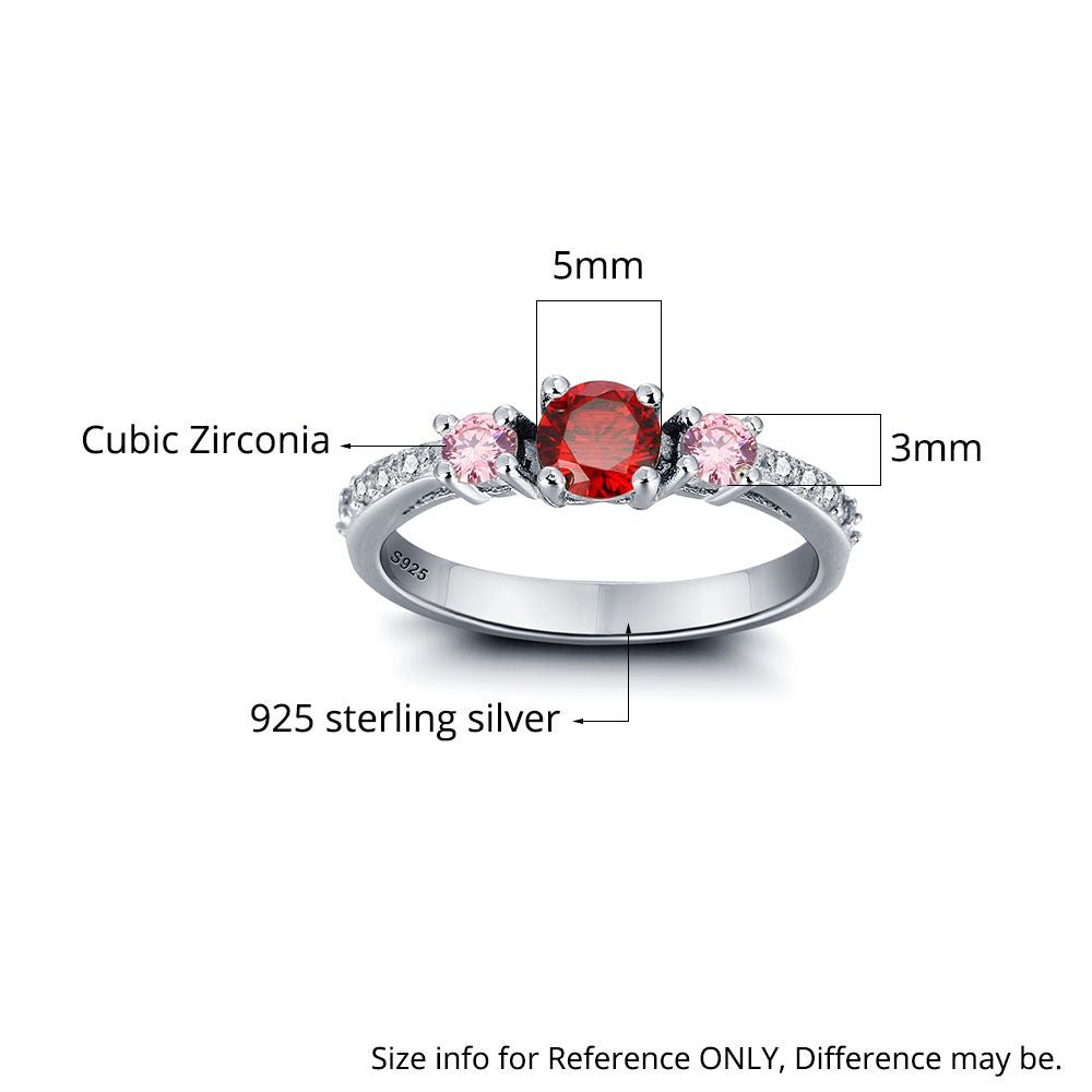 Personalized Birthstone 925 Sterling Silver Ring