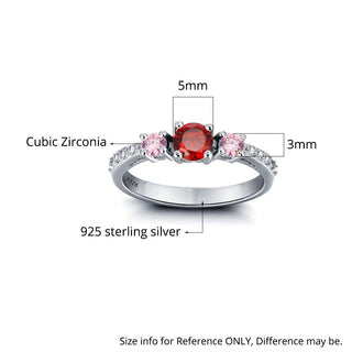Personalized Birthstone 925 Sterling Silver Ring