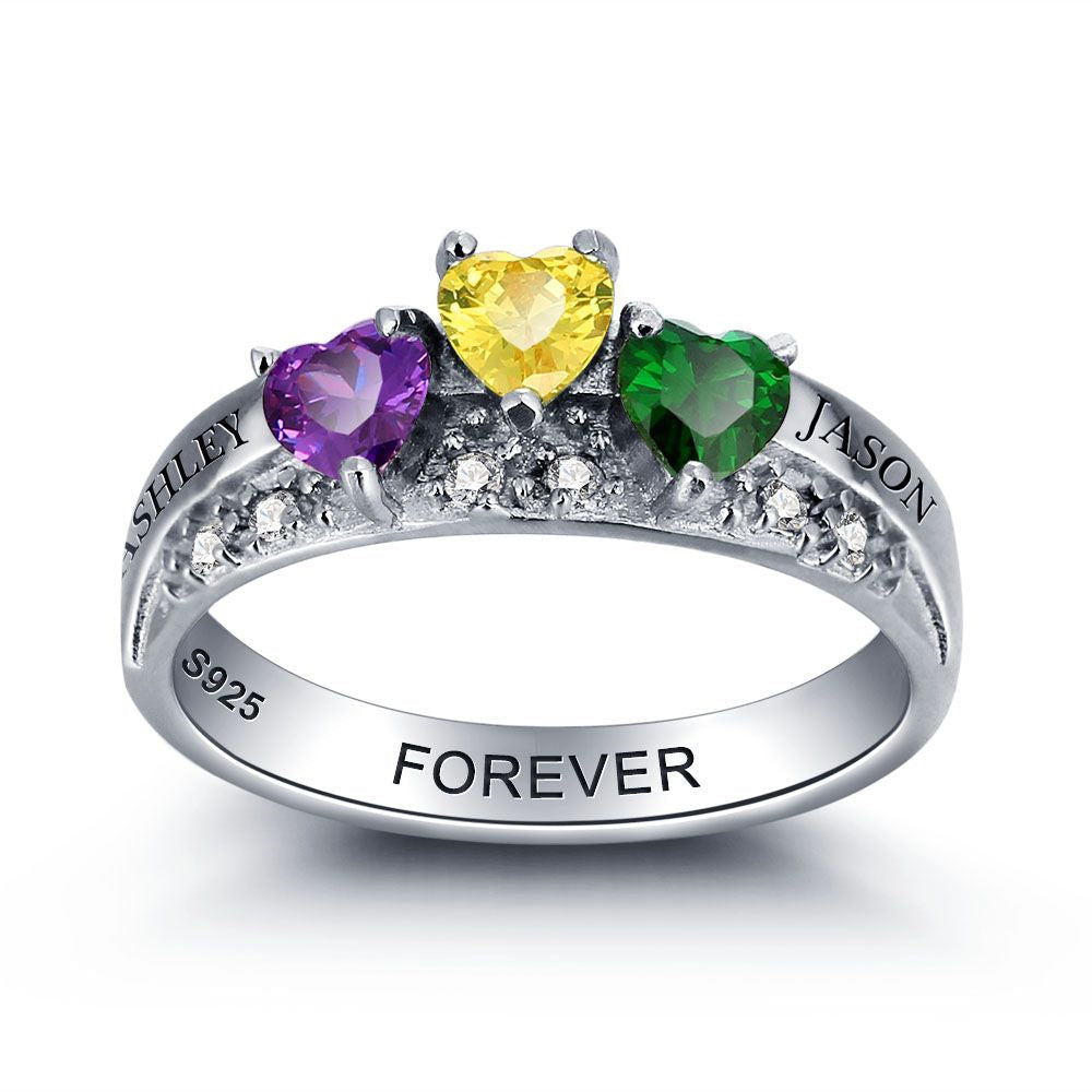 S925 Birthstone Name Rings