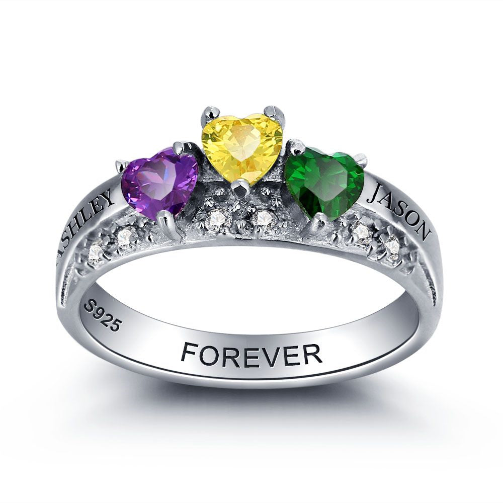 S925 Birthstone Name Rings