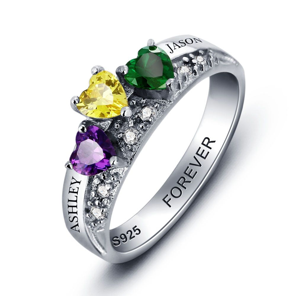 S925 Birthstone Name Rings