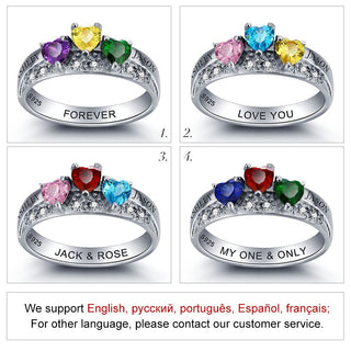 S925 Birthstone Name Rings